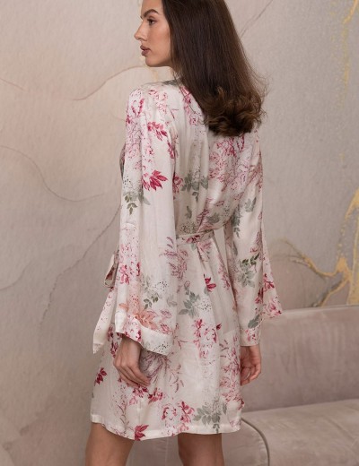 Короткий халат из шёлка с вискозой Mia-Amore CHARLOTTE 4513, Цвет: мультицвет, Размеры: 2XL/3XL, изображение 2