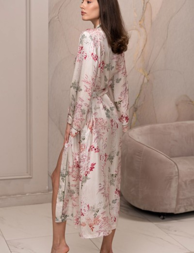 Халат шёлковый длинный Mia-Amore CHARLOTTE 4519, Цвет: мультицвет, Размеры: 2XL/3XL, изображение 2