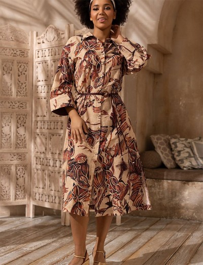 Рубашка-халат из хлопка со льном Mia-Amore EPHIOPIA 5458, Цвет: мультицвет, Размеры: M, изображение 3