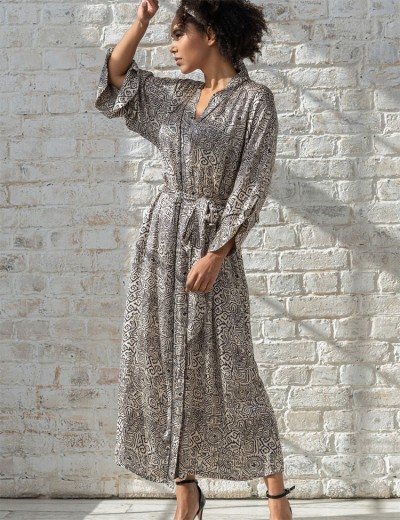 Натуральный запашной халат Mia-Amore RUNA 3999, Цвет: мультколор, Размеры: 2XL/3XL, изображение 4