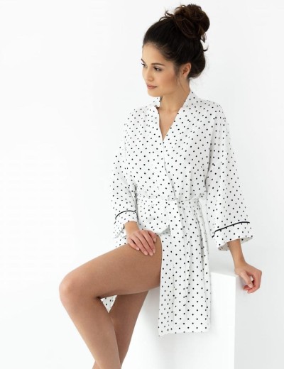 Короткий халат с запахом Sensis ELIF, Цвет: белый, Размеры: L/XL, изображение 2