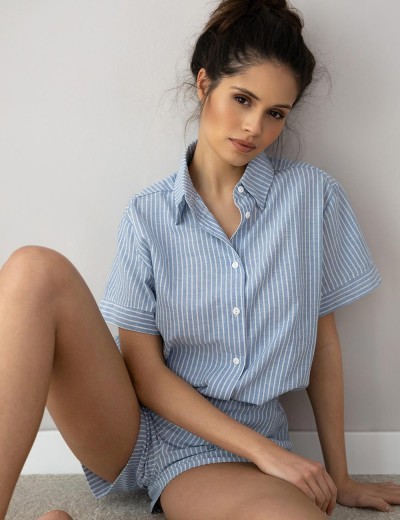 Женская пижама с шортами Sensis JANY, Цвет: голубой, Размеры: L, изображение 2