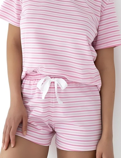 Полосатая пижама из хлопка Sensis LORENA, Цвет: розовый, Размеры: M, изображение 4
