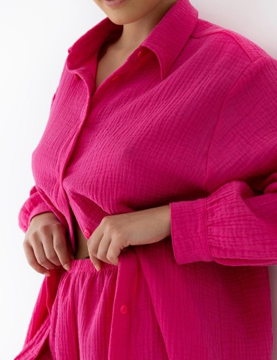 Пижама с шортами из муслина Sensis MAGENTA, Цвет: малиновый, Размеры: M, изображение 5