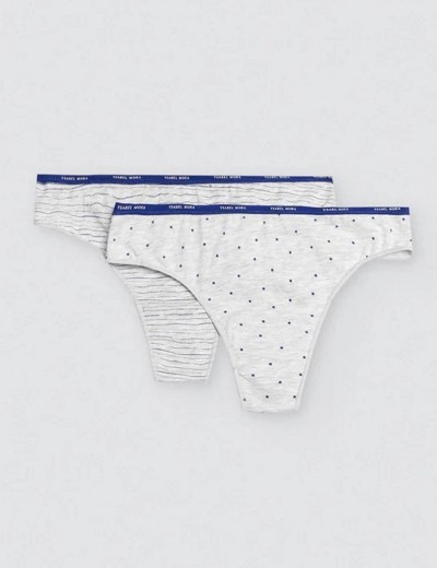 Трусы стринги 2 шт. в упаковке Ysabel Mora 19068 светло-серый, Цвет: светло-серый, Размеры: M, изображение 5