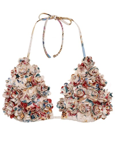 Цветочный верх купальника Agua Bendita 17051 LOLITA BLUSH, Цвет: бежевый, Размеры: L, изображение 5