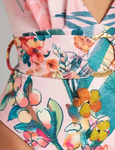 Купальник с глубоким вырезом Cosita Linda 25054M EXOTIC LEAVES, Цвет: мультиколор, Размеры: S, изображение 3