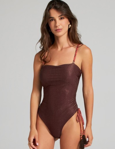 Двусторонний сплошной купальник Cosita Linda 25080M AFRICAN TWIST, Цвет: шоколадный/терракото, Размеры: XL, изображение 2