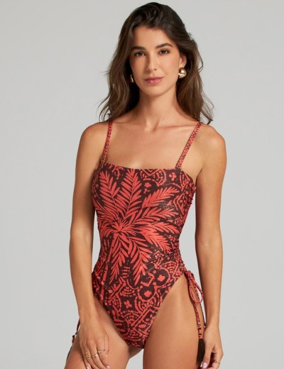 Двусторонний сплошной купальник Cosita Linda 25080M AFRICAN TWIST, Цвет: шоколадный/терракото, Размеры: XL, изображение 5