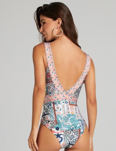 Слитный купальник со шнуровкой Cosita Linda 25098M NOSTALGIC PATCHWORK, Цвет: мульти, Размеры: L, изображение 2