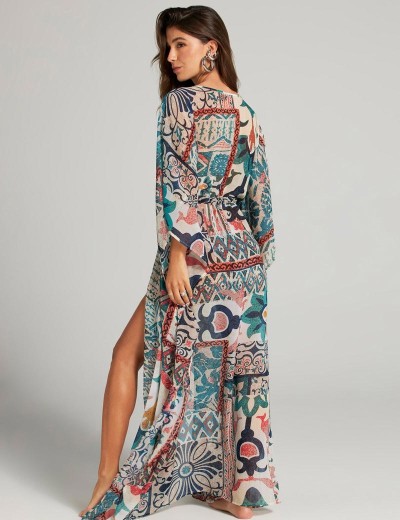 Длинный пляжный халат Cosita Linda 25100C NOSTALGIC PATCHWORK, Цвет: мульти, Размеры: M, изображение 2