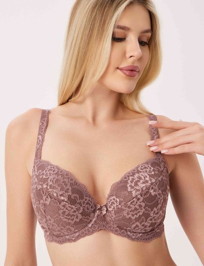 Бюстгальтер с вкладышами пуш-ап Elli 8040 кофейно-розовый, Цвет: кофейно-розовый, Размеры: 85E, изображение 4