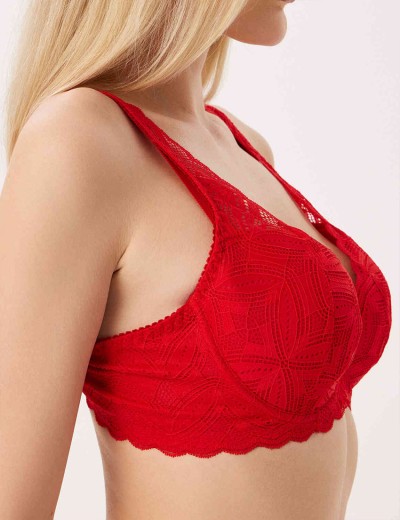 Бюстгальтер с поролоном Elli 3037 красный, Цвет: красный, Размеры: 75H, изображение 2