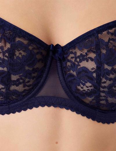 Мягкий кружевной бюстгальтер Elli 6000 темно-синий, Цвет: темно-синий, Размеры: 75F, изображение 3
