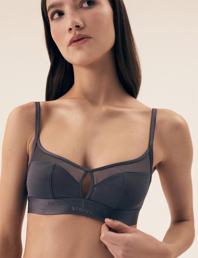Эластичный бюстгальтер без кости Esotiq LIRAGE 42498 графит, Цвет: графит, Размеры: L, изображение 3