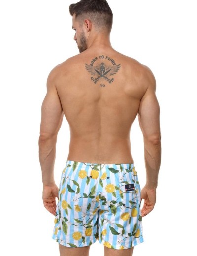 Мужские пляжные шорты Jolidon B645JI BI4 полоска/лимон, Цвет: полоска/лимон, Размеры: XL, изображение 3