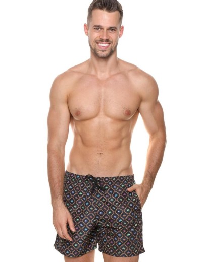 Мужские пляжные шорты Jolidon B645JI MI18 темно-синий/кепки, Цвет: темно-синий/кепки, Размеры: 2XL, изображение 2