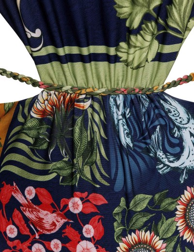 Купальник монокини с винтажным принтом Agua Bendita 15189 NADINE HARVEST, Цвет: темно-синий, Размеры: L, изображение 4