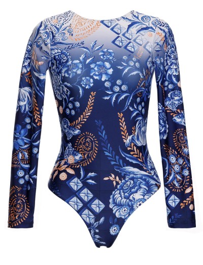 Купальник-боди с длинным рукавом Agua Bendita 15373 CLARA AZURE, Цвет: синий, Размеры: L, изображение 5