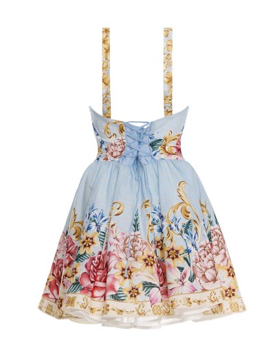 Короткое платье на бретелях Agua Bendita 17058 SPRING BLUSH, Цвет: голубой, Размеры: S, изображение 3