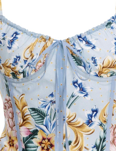 Короткое платье на бретелях Agua Bendita 17058 SPRING BLUSH, Цвет: голубой, Размеры: S, изображение 4