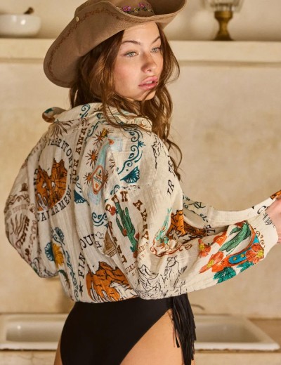 Пляжная рубашка Agua Bendita 17747 KESHI NOPAL, Цвет: белый, Размеры: M, изображение 3