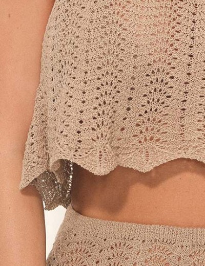 Ажурный топик Esotiq 43129 SPIAGGIA песочный, Цвет: песочный, Размеры: S, изображение 4
