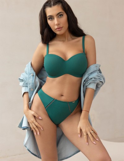 Купальный бюстгальтер бандо Kris Line TARIFA balkonette MHM, Цвет: изумрудный, Размеры: 65J, изображение 5