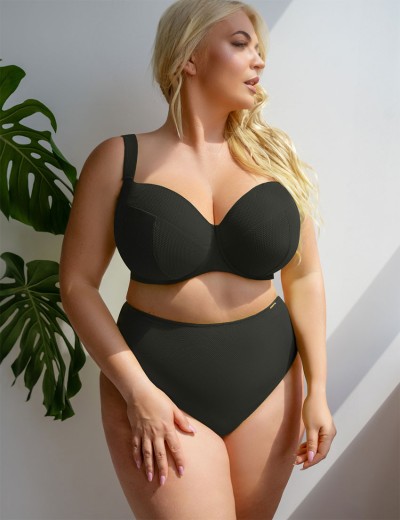 Верх купальника мягкий Kris Line LEMON BLACK soft full cup, Цвет: черный, Размеры: 100H, изображение 4