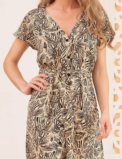 Длинное платье-халат Mia-Amore ALLEGRO 5461, Цвет: песочный, Размеры: 4XL, изображение 5