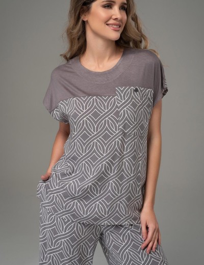 Комплект с укороченными брюками Mia-Amore DAMASK 5366, Цвет: серый, Размеры: XL, изображение 4