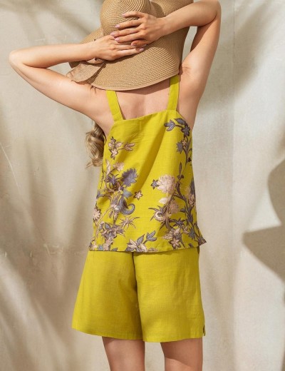 Комплект с шортами из хлопка и льна Mia-Amore FIJI 5402, Цвет: лайм, Размеры: S, изображение 2