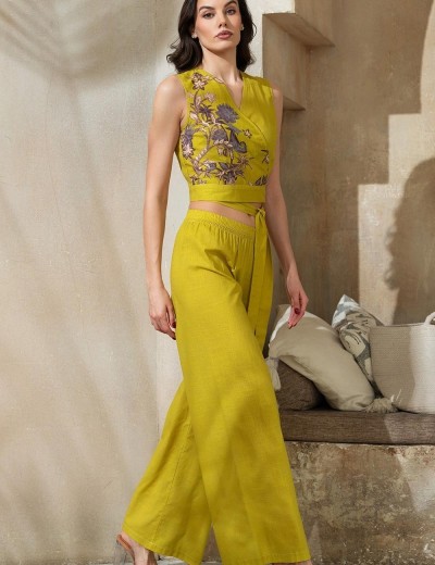 Яркий летний комплект топ + брюки Mia-Amore FIJI 5406, Цвет: лайм, Размеры: 3XL, изображение 3