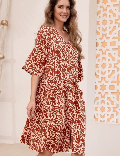 Платье-халат из вискозы Mia-Amore LUIGIANNA 5473, Цвет: мультицвет, Размеры: S/M, изображение 3