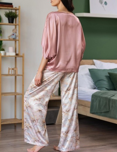 Домашний комплект из шёлка Mia-Amore SIMFONIA 4615, Цвет: бежевый, Размеры: M, изображение 2