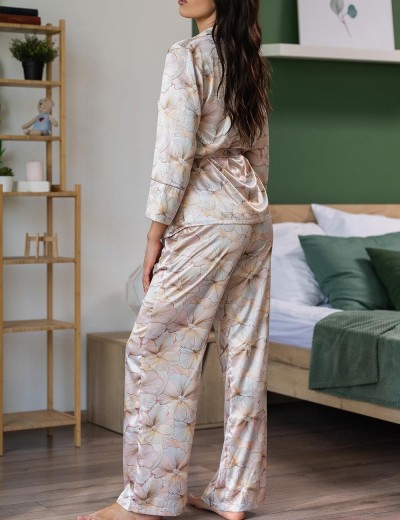 Шёлковая пижама Mia-Amore SIMFONIA 4616, Цвет: бежевый, Размеры: XL, изображение 2