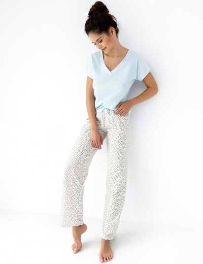 Хлопковая пижама с брюками Sensis KIRA, Цвет: бирюзовый, Размеры: L, изображение 3