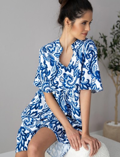 Ночная сорочка из вискозы Sensis LUNA, Цвет: синий, Размеры: S, изображение 2