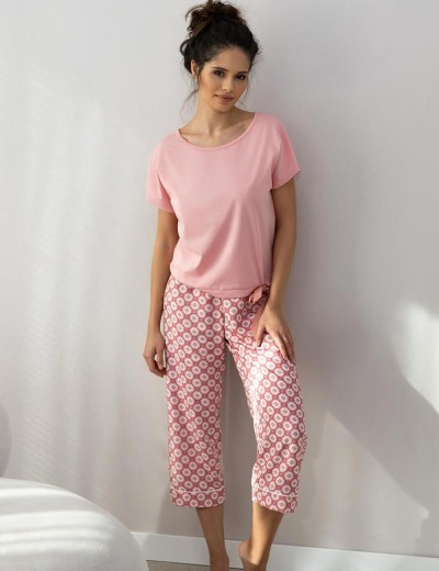 Женская пижама с бриджами Sensis LYDIA, Цвет: розовый, Размеры: M, изображение 2
