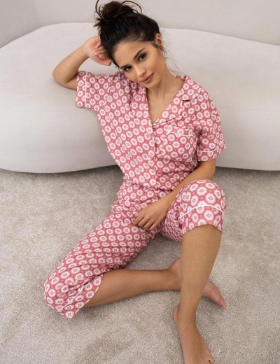 Пижама с брюками из викозы Sensis SOFIJA, Цвет: розовый, Размеры: XL, изображение 3