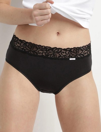 Набор трусов из хлопка 3 штуки Dim COTON FEMININE 4633/3 чёрный/белый/белый, Цвет: чёрный/белый/белый, Размеры: XXS/XS, изображение 2