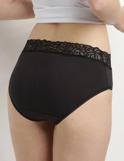 Набор трусов из хлопка 3 штуки Dim COTON FEMININE 4633/3 чёрный/белый/белый, Цвет: чёрный/белый/белый, Размеры: XXS/XS, изображение 4