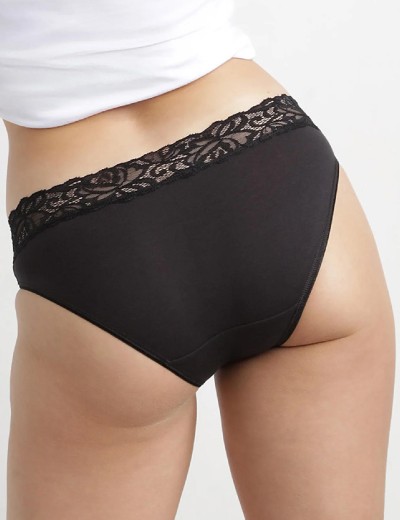 Набор трусов с кружевом 3 штуки Dim COTON FEMININE 4A94/3 чёрный/белый/белый, Цвет: чёрный/белый/белый, Размеры: S/M, изображение 3