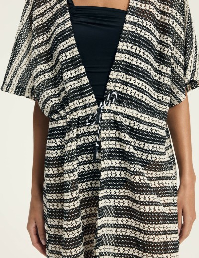 Халат пляжный Esotiq FELICITA 43134, Цвет: черный+шампань, Размеры: L/XL, изображение 3