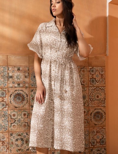 Халат-рубашка из муслина Mia-Amore CAMILA 5417, Цвет: латте, Размеры: 4XL, изображение 3