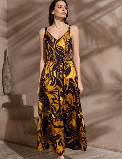 Длинный сарафан с оборками Mia-Amore MARCELA 4541, Цвет: мультицвет, Размеры: S, изображение 3