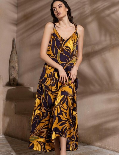 Длинный сарафан с оборками Mia-Amore MARCELA 4541, Цвет: мультицвет, Размеры: S, изображение 4