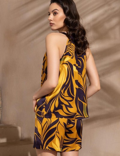 Шёлковый комплект с шортами Mia-Amore MARCELA 4542, Цвет: мультицвет, Размеры: 3XL, изображение 2