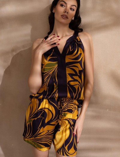 Шёлковый комплект с шортами Mia-Amore MARCELA 4542, Цвет: мультицвет, Размеры: 3XL, изображение 3