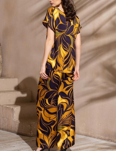 Шелковая пижама с ярким принтом Mia-Amore MARCELA 4545, Цвет: мультицвет, Размеры: S, изображение 2